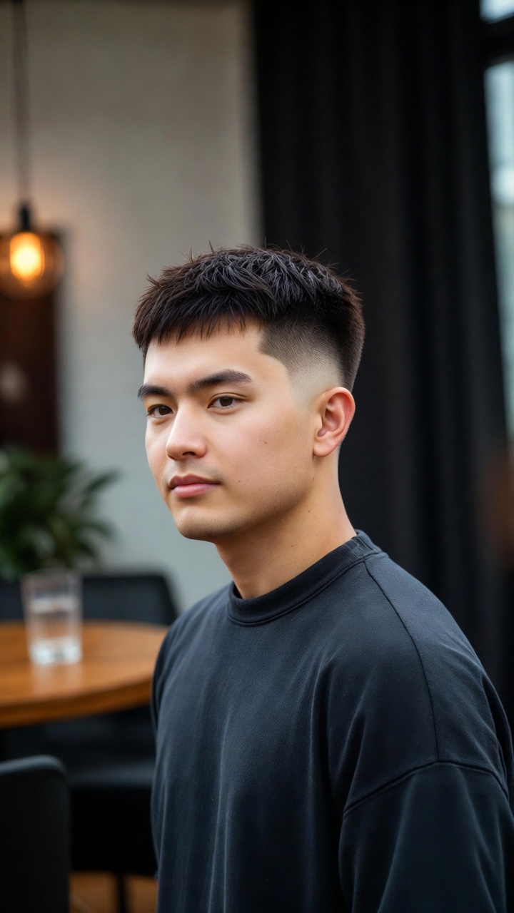 Low taper fade haircut